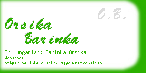 orsika barinka business card
